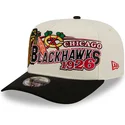 bezowo-czarna-zakrzywiona-czapka-snapback-9fifty-a-frame-classic-chicago-blackhawks-nhl-new-era