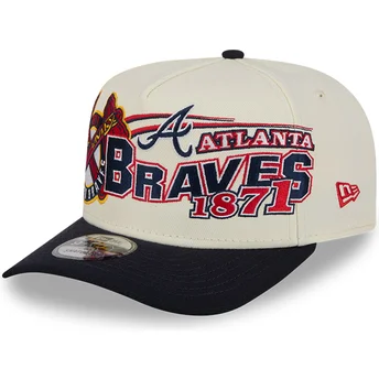 Petten gebogen beige snapback 9FIFTY A Frame Classic van Atlanta Braves MLB van New Era