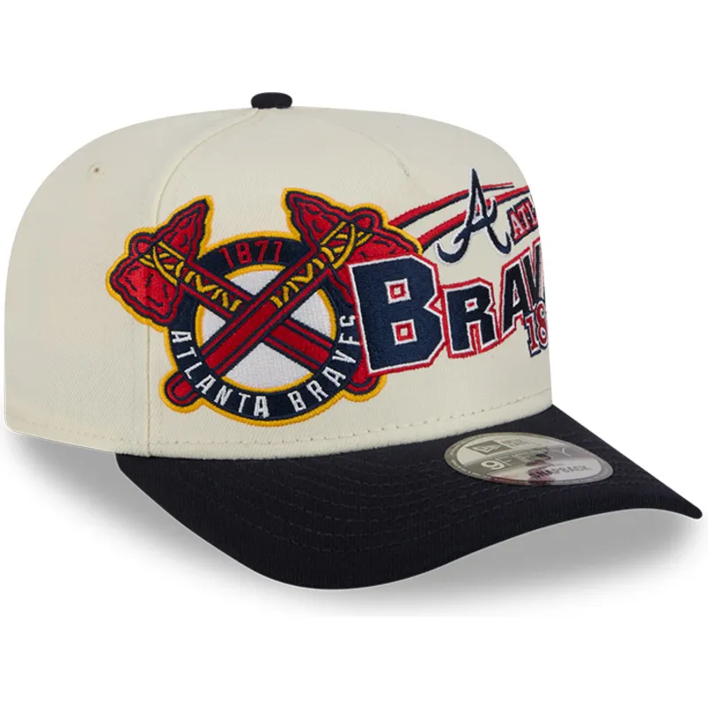 petten-gebogen-beige-snapback-9fifty-a-frame-classic-van-atlanta-braves-mlb-van-new-era