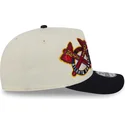cappellino-visiera-curva-beige-e-nero-snapback-9fifty-a-frame-classic-di-atlanta-braves-mlb-di-new-era