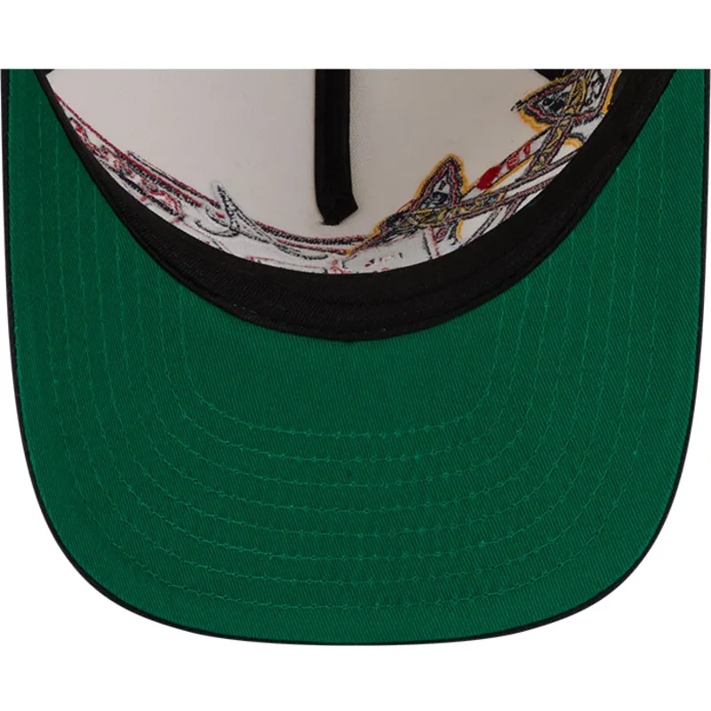 cappellino-visiera-curva-beige-e-nero-snapback-9fifty-a-frame-classic-di-atlanta-braves-mlb-di-new-era