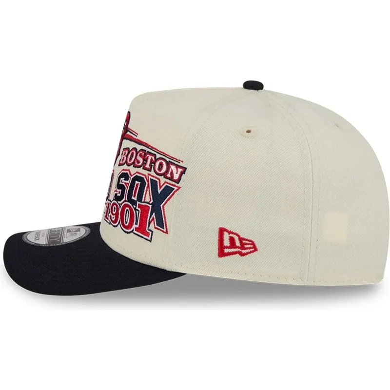buet-beige-og-sort-snapback-kasket-9fifty-a-frame-classic-fra-boston-red-sox-mlb-fra-new-era