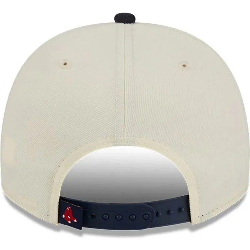 beige-och-svart-kurvad-keps-snapback-9fifty-a-frame-classic-fran-boston-red-sox-mlb-av-new-era