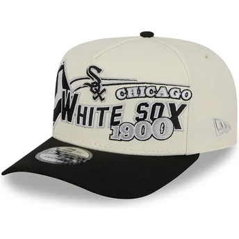 Petten gebogen beige snapback 9FIFTY A Frame Classic van Chicago White Sox MLB van New Era