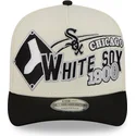 buet-beige-og-sort-snapback-kasket-9fifty-a-frame-classic-fra-chicago-white-sox-mlb-fra-new-era