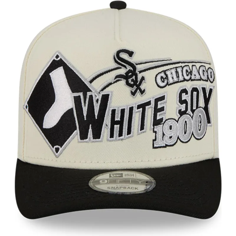new-era-curved-brim-9fifty-a-frame-classic-chicago-white-sox-mlb-beige-and-black-snapback-cap