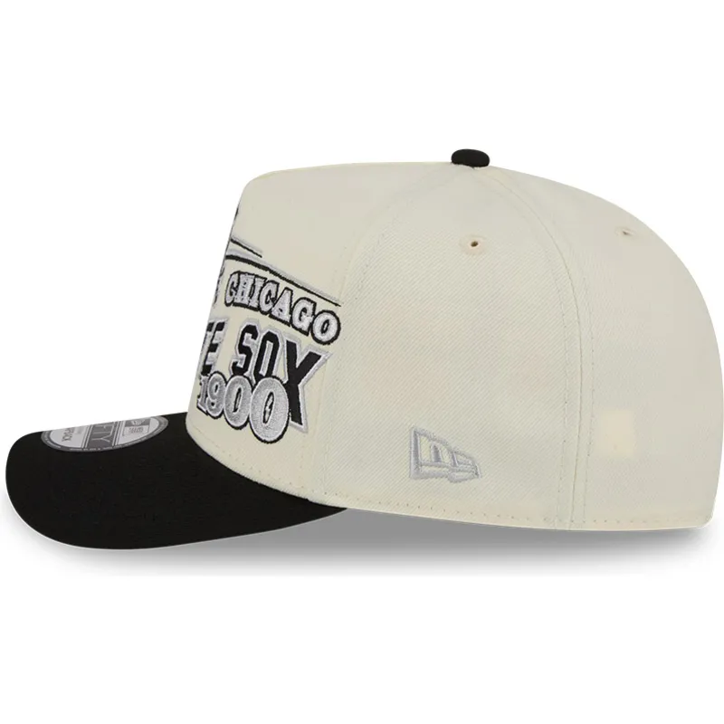 bojd-beige-och-svart-snapback-keps-9fifty-a-frame-classic-fran-chicago-white-sox-mlb-av-new-era