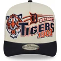 cappellino-curvo-beige-e-blu-marino-snapback-9fifty-a-frame-classic-di-detroit-tigers-mlb-di-new-era