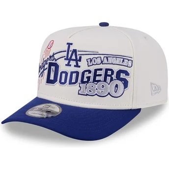 Petten gebogen beige snapback 9FIFTY A Frame Classic van Los Angeles Dodgers MLB van New Era