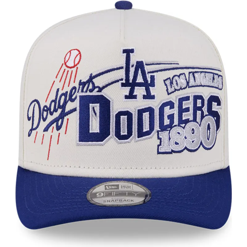petten-gebogen-beige-snapback-9fifty-a-frame-classic-van-los-angeles-dodgers-mlb-van-new-era