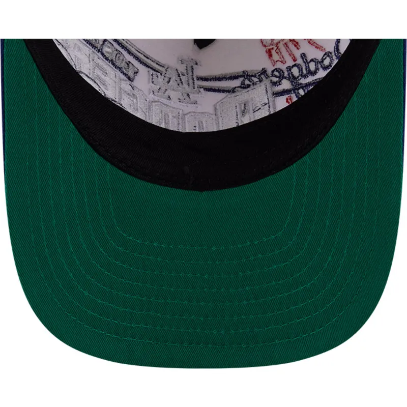 bezowo-niebieska-zakrzywiona-czapka-snapback-9fifty-a-frame-classic-los-angeles-dodgers-mlb-new-era