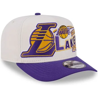 Καπέλο με καμπύλη μπεζ και μοβ snapback 9FIFTY A Frame Classic των Los Angeles Lakers NBA από New Era