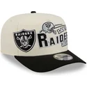 buet-beige-og-sort-snapback-kasket-9fifty-a-frame-classic-fra-las-vegas-raiders-nfl-fra-new-era
