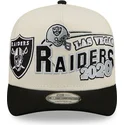 beige-und-schwarze-gebogene-snapback-kappe-9fifty-a-frame-classic-der-las-vegas-raiders-nfl-von-new-era