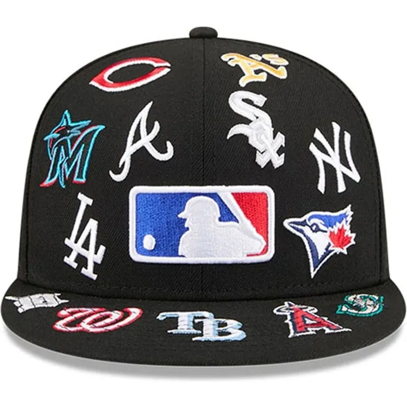 petten-plat-zwart-aangepast-59fifty-all-over-van-mlb-van-new-era