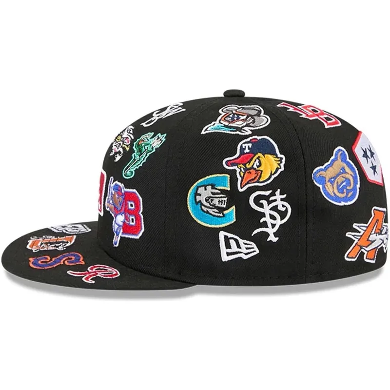 petten-plat-zwart-aangepast-59fifty-all-over-van-milb-van-new-era