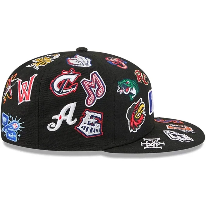 petten-plat-zwart-fitted-59fifty-all-over-van-milb-van-new-era