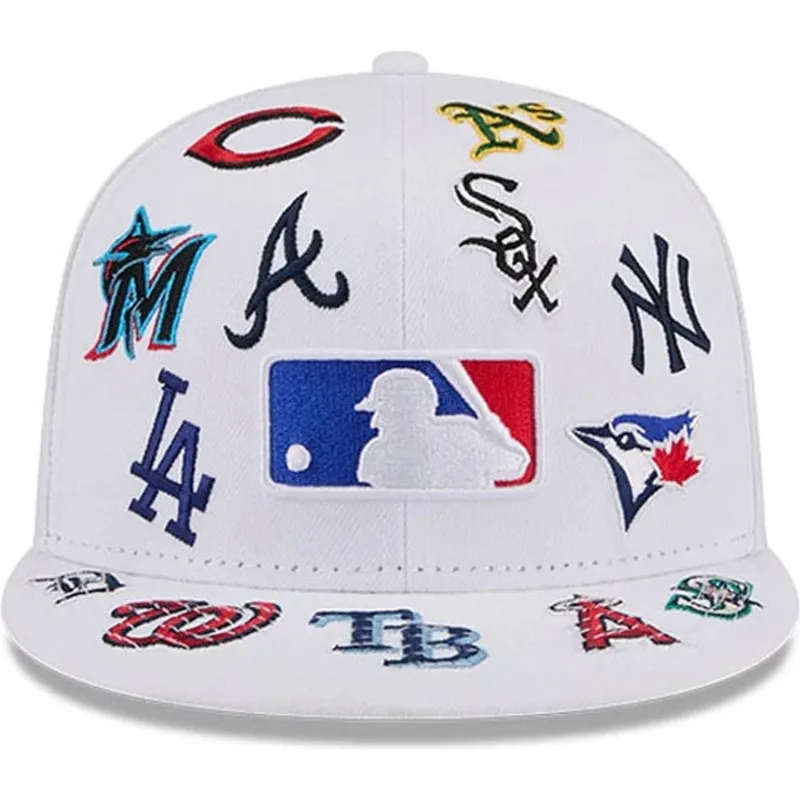 hvid-flad-fitted-59fifty-all-over-kasket-fra-mlb-fra-new-era