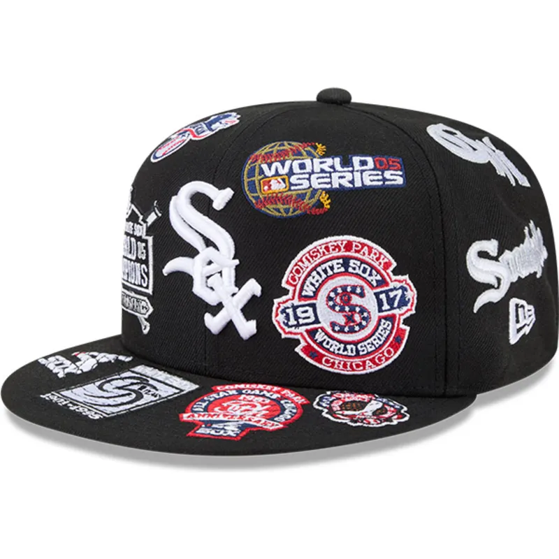 petten-plat-zwart-fitted-59fifty-all-over-van-chicago-white-sox-mlb-van-new-era