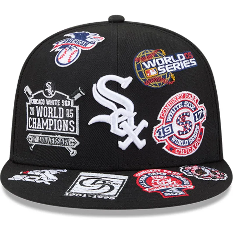 petten-plat-zwart-fitted-59fifty-all-over-van-chicago-white-sox-mlb-van-new-era