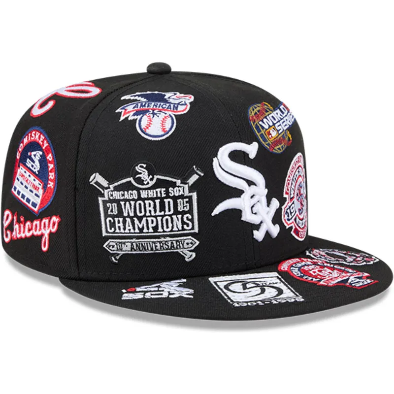 petten-plat-zwart-fitted-59fifty-all-over-van-chicago-white-sox-mlb-van-new-era