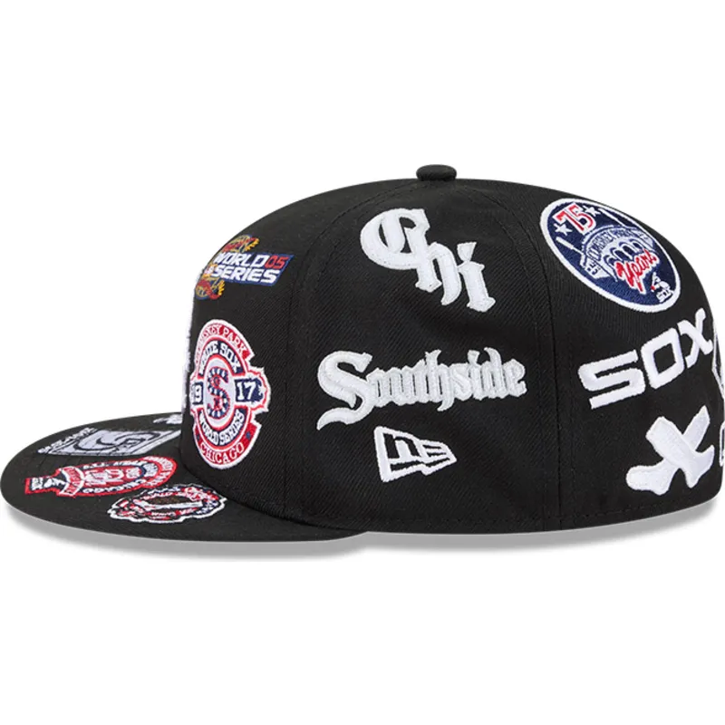 petten-plat-zwart-fitted-59fifty-all-over-van-chicago-white-sox-mlb-van-new-era
