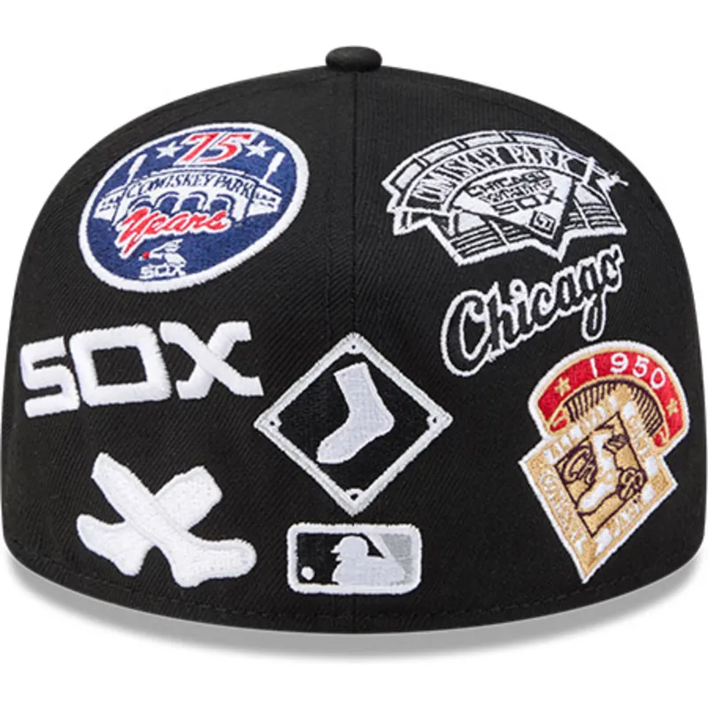 petten-plat-zwart-fitted-59fifty-all-over-van-chicago-white-sox-mlb-van-new-era