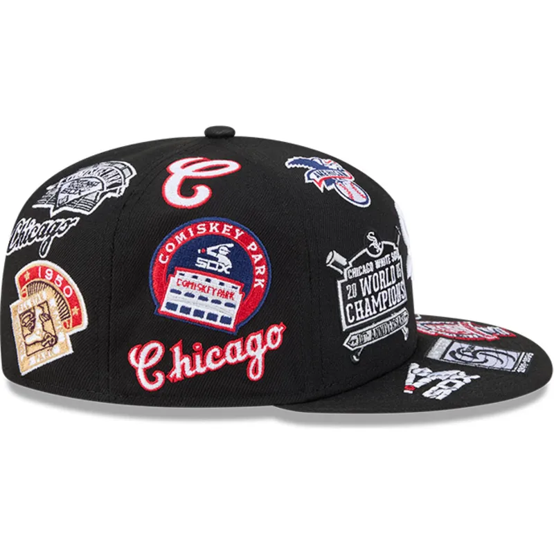 petten-plat-zwart-fitted-59fifty-all-over-van-chicago-white-sox-mlb-van-new-era