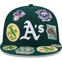 petten-plat-groen-fitted-59fifty-all-over-van-oakland-athletics-mlb-van-new-era