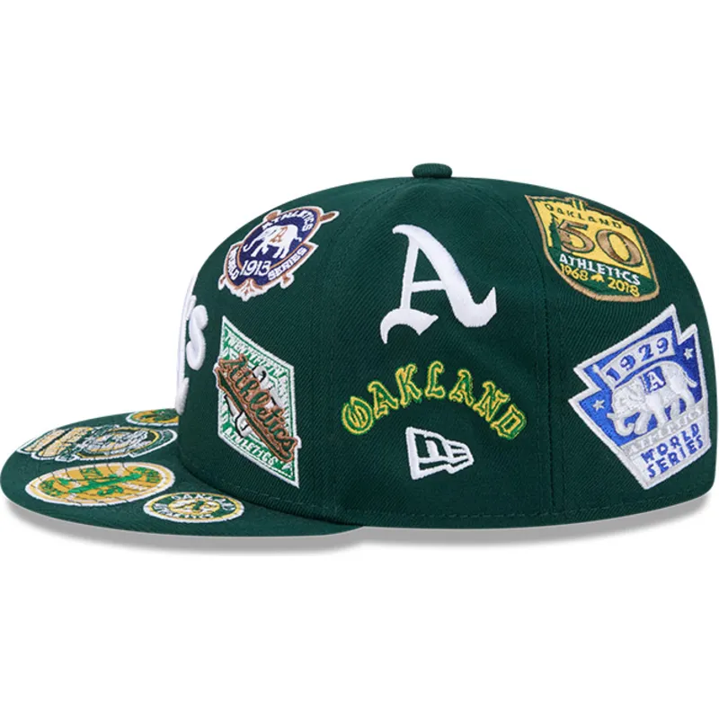 petten-plat-groen-fitted-59fifty-all-over-van-oakland-athletics-mlb-van-new-era