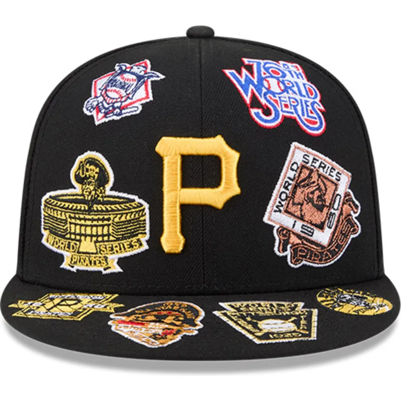 cappello-piatto-nero-aderente-59fifty-all-over-dei-pittsburgh-pirates-mlb-di-new-era