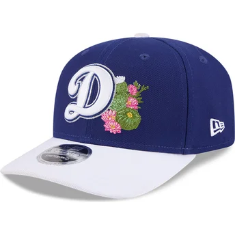 Gorra curva azul y blanca snapback 9SEVENTY Stretch Snap Flower de Los Angeles Dodgers MLB de New Era