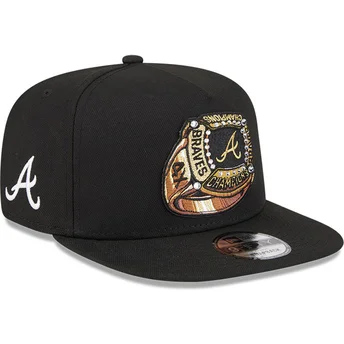 Sort flad snapback 9FIFTY A Frame Ring kasket fra Atlanta Braves MLB fra New Era