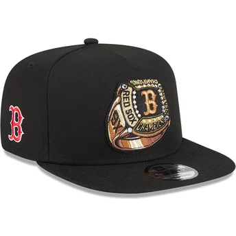 Cappello piatto nero snapback 9FIFTY A Frame Ring dei Boston Red Sox MLB di New Era