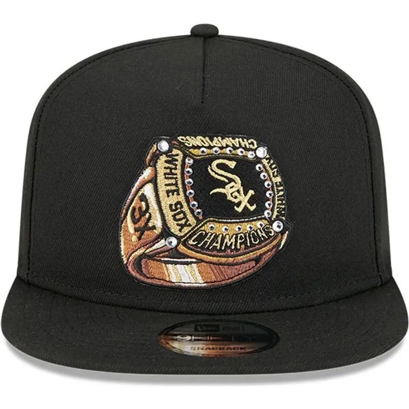 sort-flad-snapback-9fifty-a-frame-ring-kasket-fra-chicago-white-sox-mlb-fra-new-era