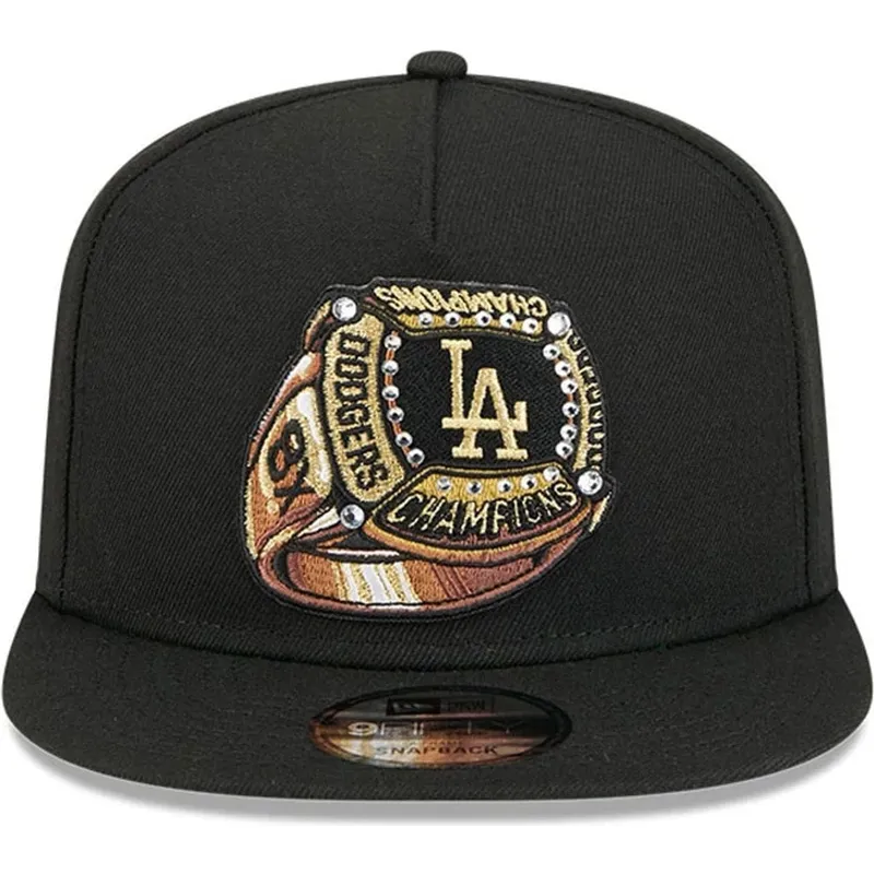 petten-plat-zwart-snapback-9fifty-a-frame-ring-van-los-angeles-dodgers-mlb-van-new-era