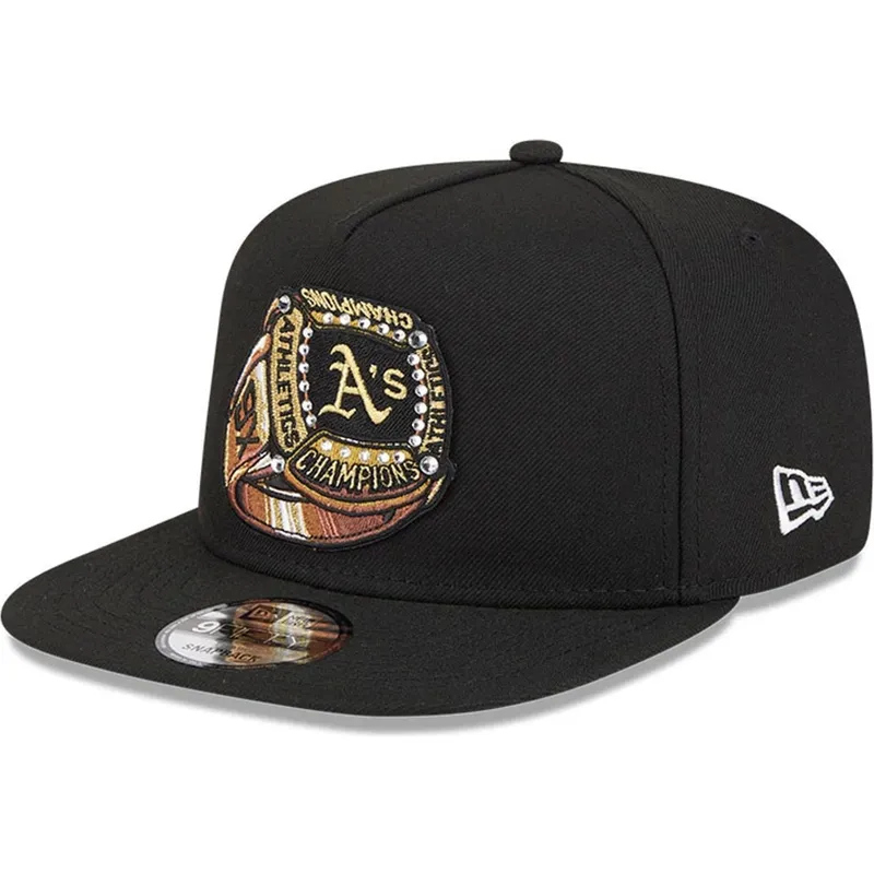 sort-flad-snapback-9fifty-a-frame-ring-kasket-fra-oakland-athletics-mlb-fra-new-era