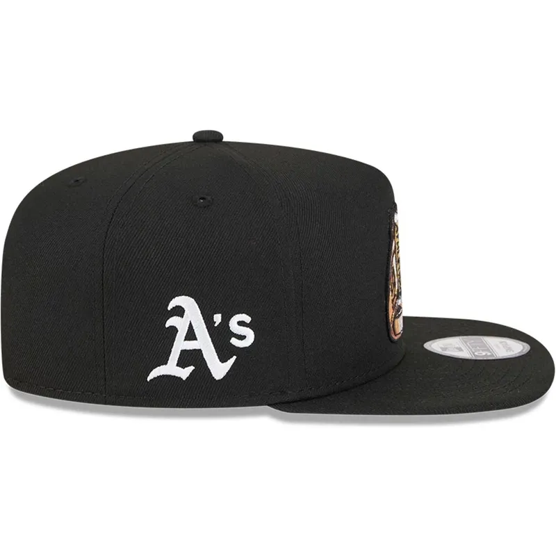cappello-piatto-nero-snapback-9fifty-a-frame-ring-degli-oakland-athletics-mlb-di-new-era