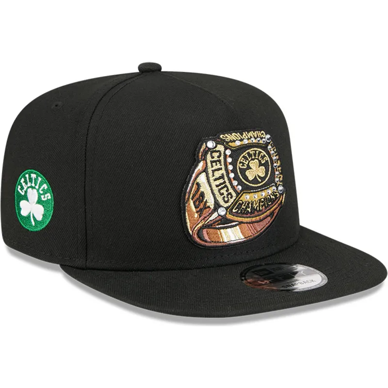 petten-plat-zwart-snapback-9fifty-a-frame-ring-van-boston-celtics-nba-van-new-era