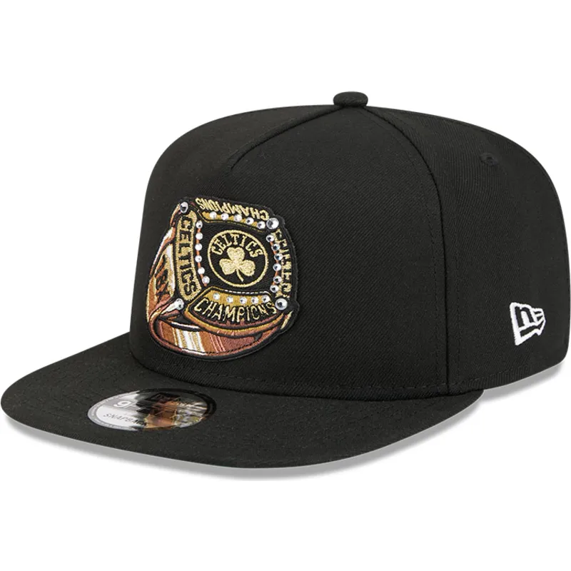 petten-plat-zwart-snapback-9fifty-a-frame-ring-van-boston-celtics-nba-van-new-era