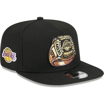 Sort flad snapback 9FIFTY A Frame Ring kasket fra Los Angeles Lakers NBA fra New Era