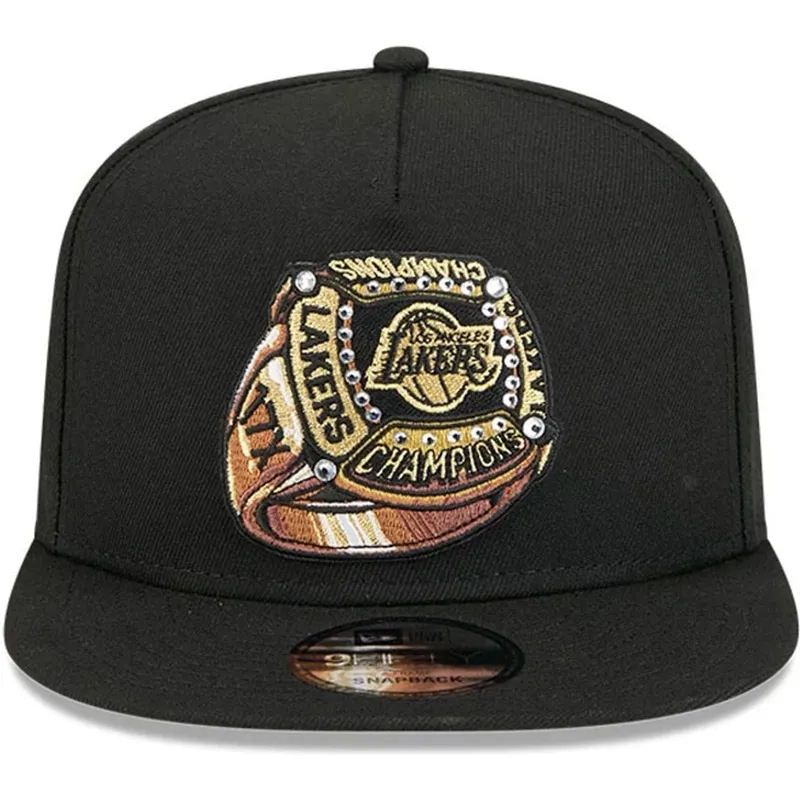 petten-plat-zwart-snapback-9fifty-a-frame-ring-van-los-angeles-lakers-nba-van-new-era
