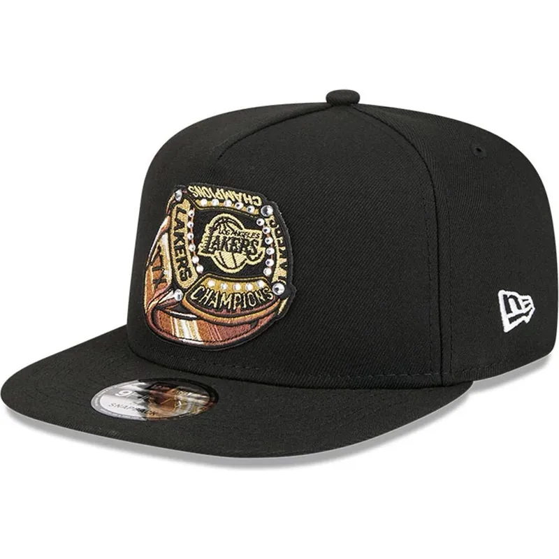 petten-plat-zwart-snapback-9fifty-a-frame-ring-van-los-angeles-lakers-nba-van-new-era