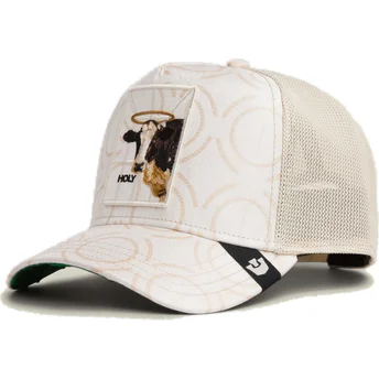 Cappellino trucker bianco mucca Holy Cow Religulous The Farm di Goorin Bros.