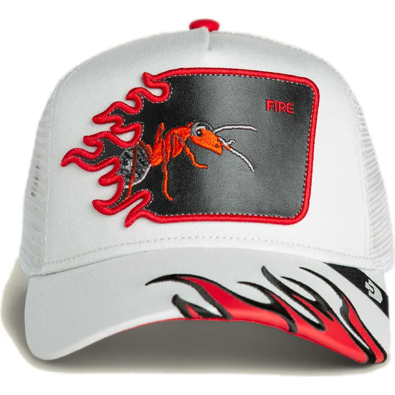 casquette-trucker-blanche-fourmi-fire-flames-the-farm-goorin-bros