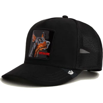 Trucker kasket sort hund dobermann Black Out Doberman Metallic The Farm fra Goorin Bros.