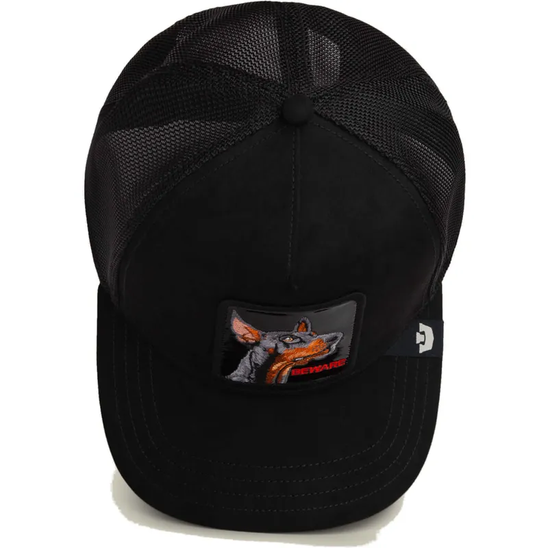 petten-gebogen-zwart-snapback-black-out-doberman-metallic-the-farm-van-goorin-bros