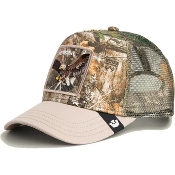 Petten gebogen camouflage snapback Realtree Edge Represent Eagle The Farm van Goorin Bros.