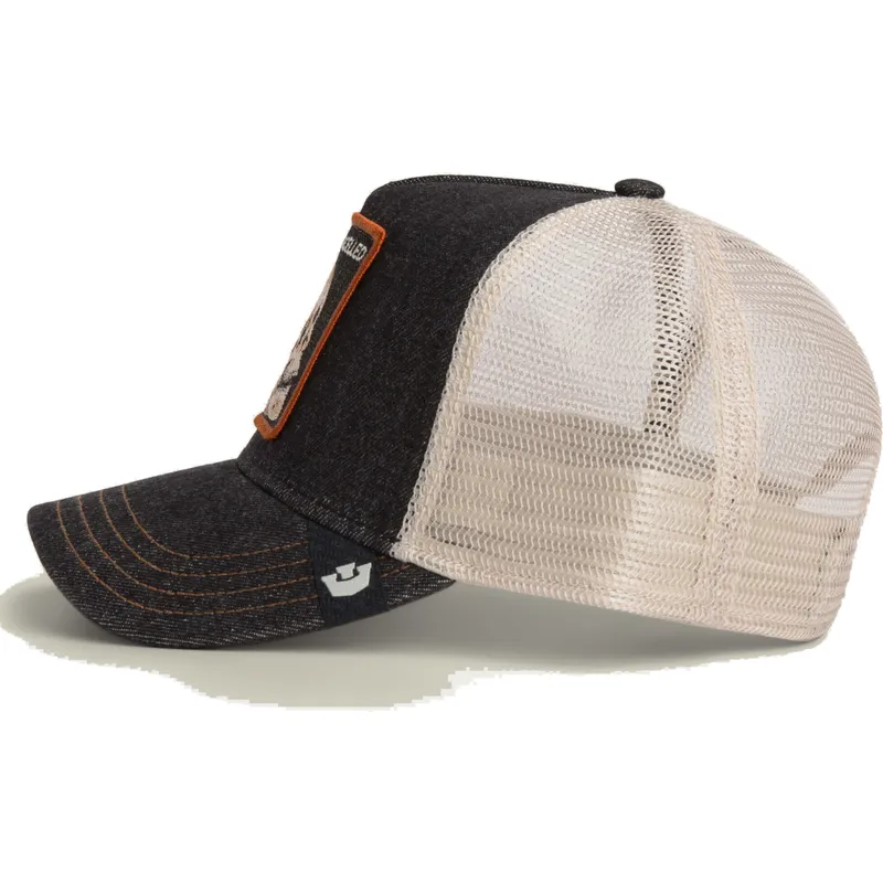 petten-gebogen-zwart-snapback-cancelled-denim-skull-the-farm-van-goorin-bros