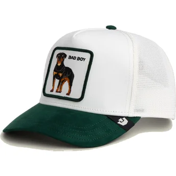 Goorin Bros. Rottweiler Dog Microsuede Bad Boy The Farm White and Green Trucker Hat